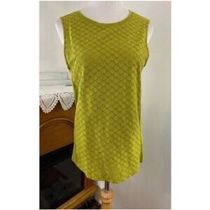 Anthropologie James Coviello Sleeveless Cotton/Linen Green Top - Size M